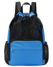 Drawstring Backpack Sports Gym Bag with Wet Pocket Swim Bag Mesh Drawstring B...