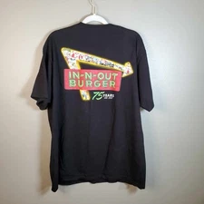In-N-Out Burger 75 Year Anniversary Black Employee T Shirt Size Mens XL
