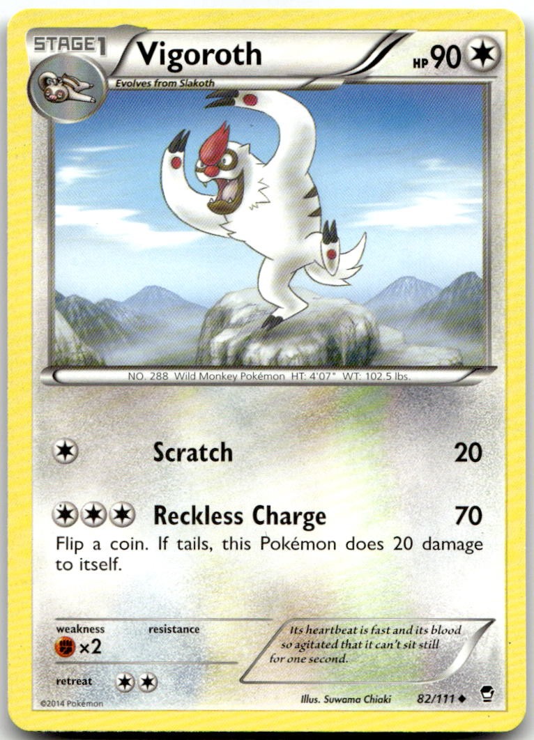Vigoroth 82/111 Uncommon Furious Fists Pokemon Lightly Played