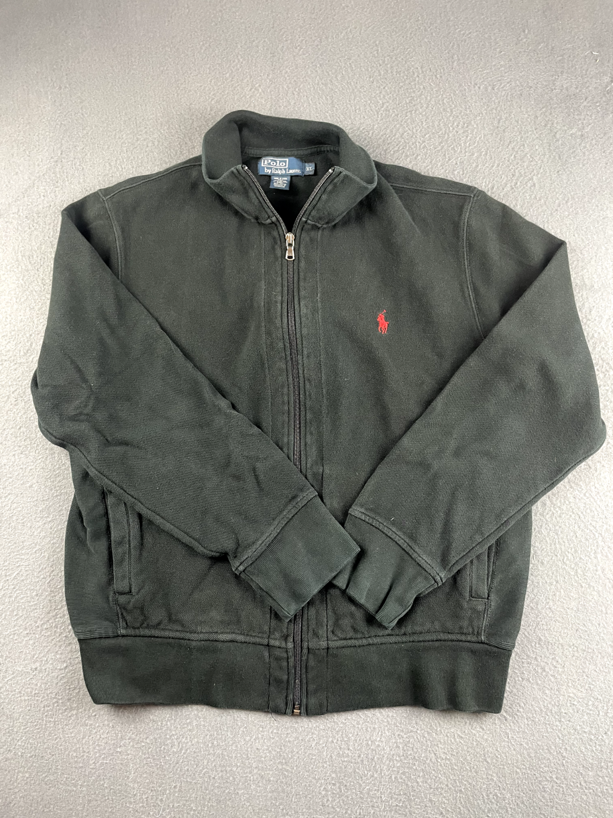 Polo Ralph Lauren Giacca Uomo XL Maglione Nero Pony Pile Casual Full Zip