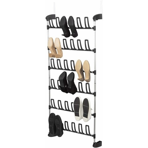Angela Over the Door Shoe Rack Portable Hanging Shelf 18 Pair Storage Organizer - Picture 5 of 9