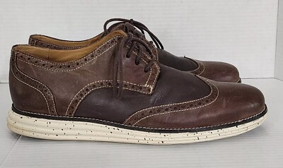 Cole Haan Mens Shoe 11.5 Brown Loafer LunarGrand Wingtip 