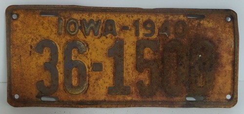 3 Kennzeichen IOWA 1936-37-40 alle gleiche Nummer 36-1500 - Bild 4 von 4