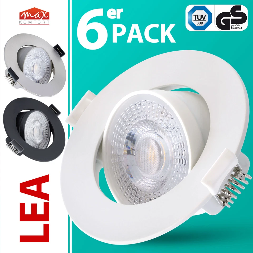 6er Pack LED Einbaustrahler 7W Spot Strahler ultraflach 3-Step Einbauleuchte