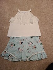 Bonnie Jean Tank and Flowered Shorts Set Girls Size 5 EUC