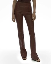  1095 HELMUT LANG Leather Bootcut Pant 0 Cinnamon High Rise 100 Lamb Leather