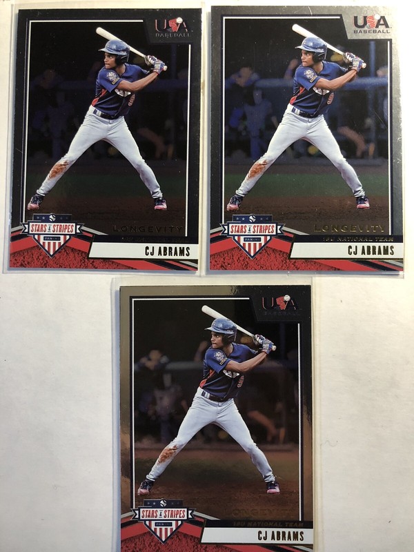 2019 Stars & Stripes CJ Abrams lot of 3 cards
