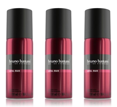   Bruno Banani Herren Deo Deodorant Spray Loyal Man NOT FOR EVERYBODY 3x 150ml  