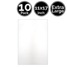10 Pack 11 x 17 INCH Extra Large Size RIGID Plastic Protector Sleeve For Poster