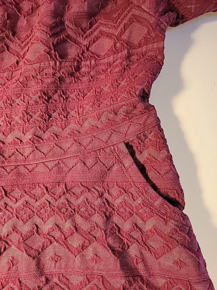 Gymboree Girls Maroon Short Sleeve Party Dress With Pockets Size 7 - Image 3 of 4