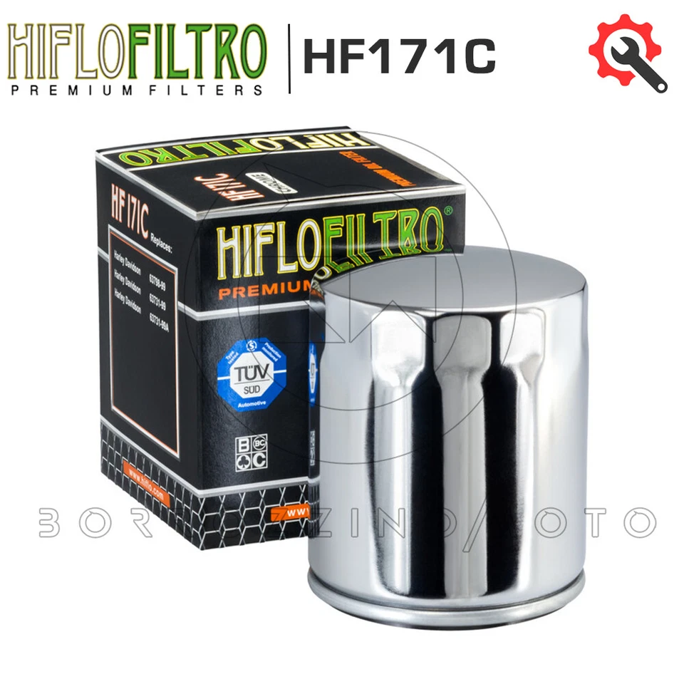 FILTRO OLIO HIFLO CROMATO HARLEY DAVIDSON FLHX Street Glide 2014 2015 - Imagem 2 de 4