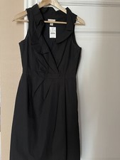 J.CREW Ruffle Criss/Cross Front Cotton Dress Black 0
