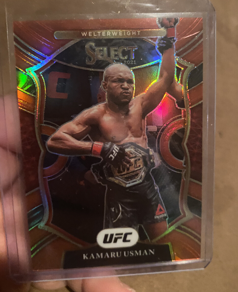 2021 Panini Select UFC  Kamaru Usman Concourse Red Prizm Card #72/99 #7