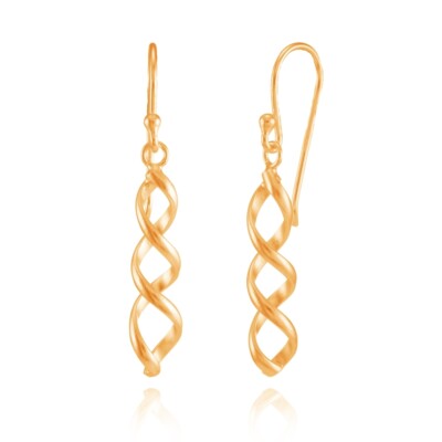 Leichte Spirale Ohrhänger in rosévergoldet Sterlingsilber
