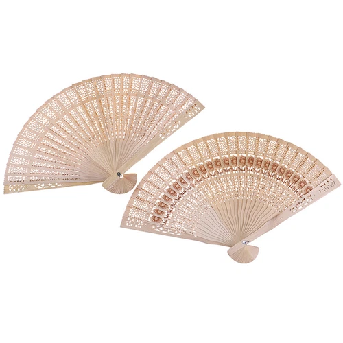 (3PC) Natural Wood Large Lace Floral Folding Hand Held Chinese Fan US - Picture 11 of 19