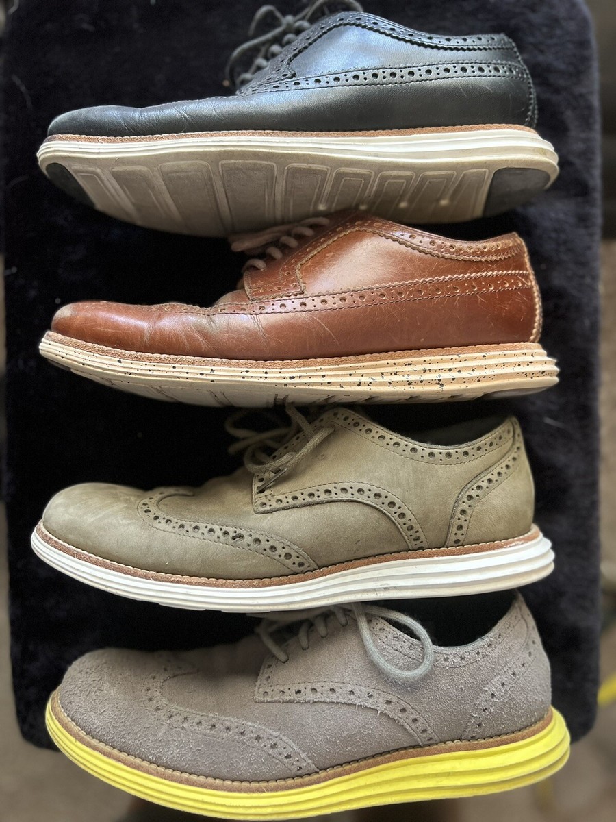 Cole Haan Grand OS Wingtip Oxfords Suede Grey Dress Casual‎ Shoes Men\'s 8.5 M Cole Haan Grand+ Wingtip Shoes - Walmart.com main image 4