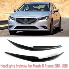 Carbon Fiber Eyelid Eyebrows Lids Headlight Trim Covers For Mazda 6 Atenza 14-16