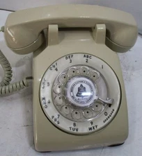Beige Table Telephone Automatic Electric circa 1950's Operational Phone