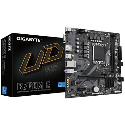 Gigabyte motherboard B760M E DDR5 1GbE lan LGA1700 Micro ATX M.2 PCIe USB 3.2