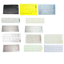 Various Colors Keyboard Stickers Arabic French Hebrew Korean RUS UK USA Letters