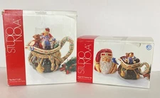 Studio Nova Mikasa Woodland Holly Santa Tea Pot Creamer and Sugar