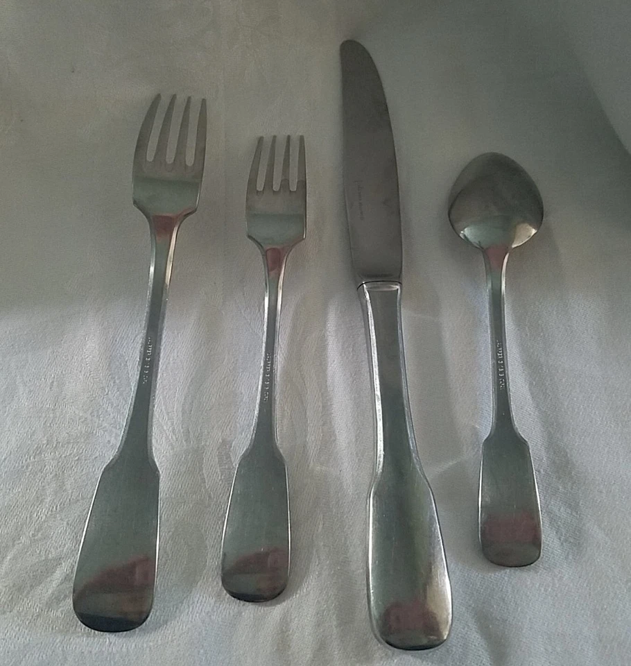 Lauffer CHEVALIER 18-8  Stainless Forks Teaspoon  Knife 4 Pc Place Setting  - Image 3 of 4