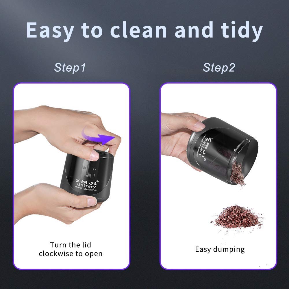 ZMOL Battery Powered Electric Pencil Sharpener,Small Battery Operated Colored...