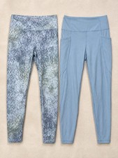Athleta Girl Leggings Lot of 2 Size 12 High Rise Chit Chat Stash Your Treasures