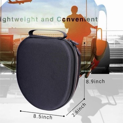 XANAD Semi-Waterproof Rigid Headset Case for Headphones, Black, 8.5x8.9x2.6in