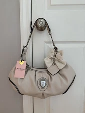 Juicy Couture Romance Hobo Bag Crystal Shoulder Bag Bow Charms Viral NWT