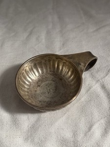Mexican Sterling Wine Tasting Cup with Embedded Peso 150 Grams Sterling