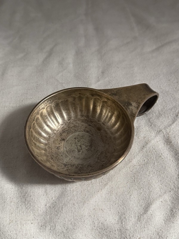 Mexican Sterling Wine Tasting Cup with Embedded Peso 150 Grams Sterling