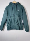 New Balance Hooded Puffer Jacket Mens Sz M Green Water Wind Resistant Soft-touch