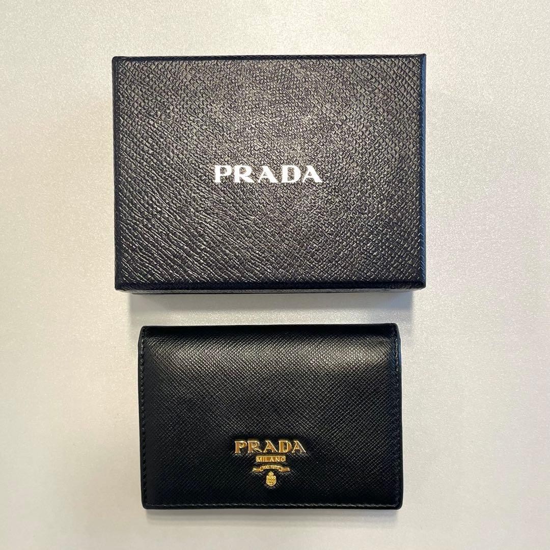 PRADA Saffiano Leather Card Case Black Business Card Holder thumbnail 7
