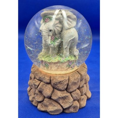 Vintage Elephant Musical Water Globe Plays Born Free 5.5'' Tall