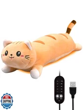 20" Brown Cat Heating Pad for Period Cramps USB Portable Electric