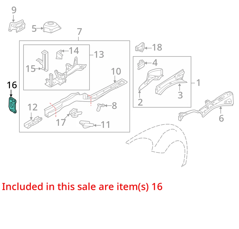 2011-2019 Volkswagen Jetta Front Driver Rail End Mount Bracket LH NEW 5C0804181 - Image 3 of 4
