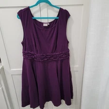 eShakti Trellis Waist Knit Dress Fit & Flare Silhouette Cotton Size 2X 22W