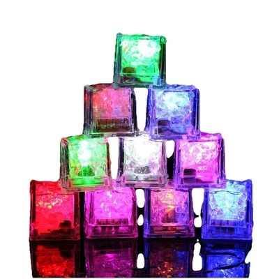 12x Waterproof Light Up Led Ice Cubes for Party Drinks Glowing Flashing Ice Cube