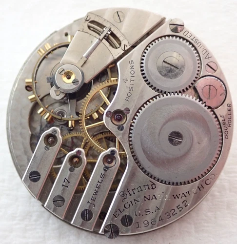 ANTIQUE 16s ELGIN 17 JEWEL GRADE 382 "STRAND" OPEN FACE POCKET WATCH MOVEMENT