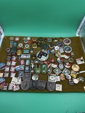 MIXED LOT OF USSR SOVIET UNION RUSSIAN ENAMEL PINS,BADGES,MEDALS,COMMUNISM