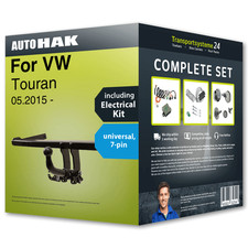 Towbar detachable for VW Touran 05.2015- + 7pin universal electrical-kit NEW CAR