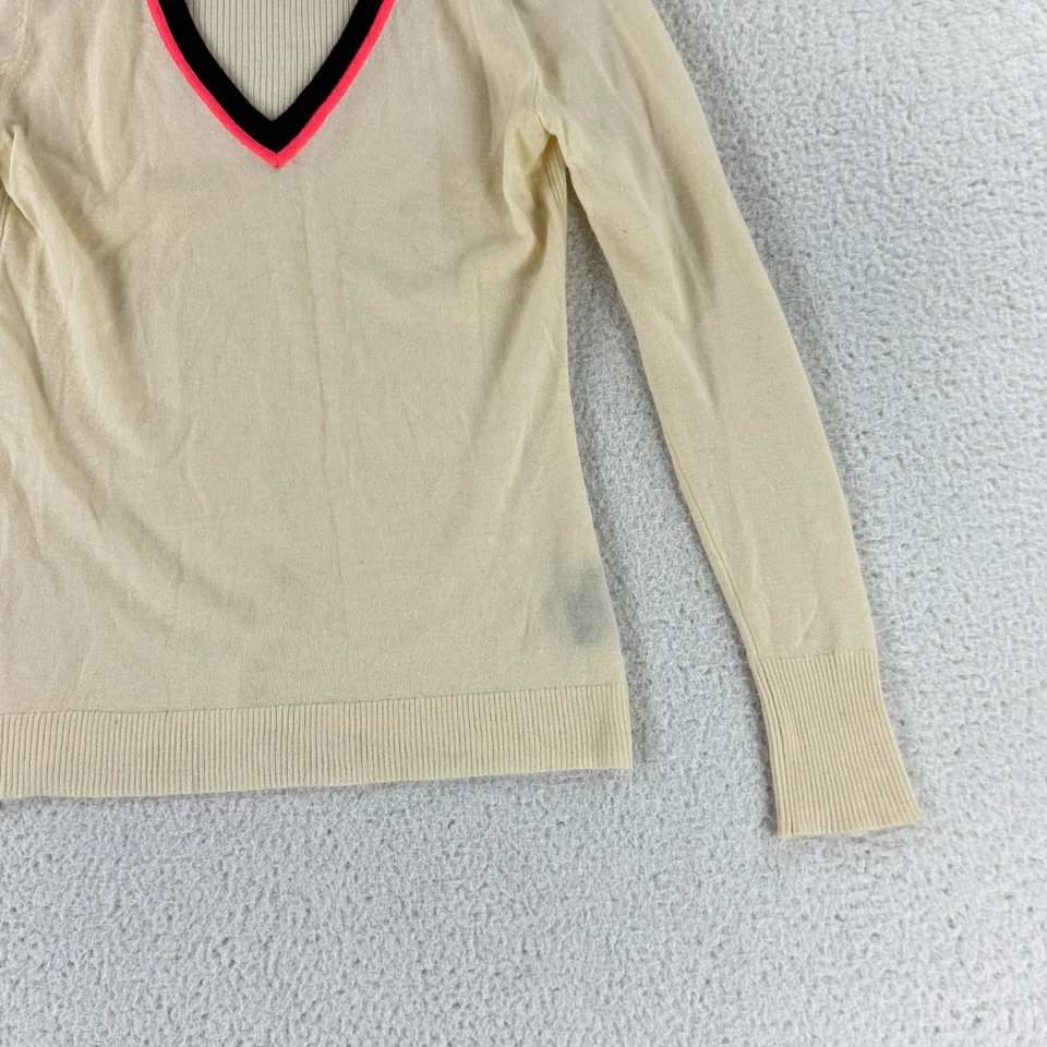 Suéter Rag & Bone para mujer pequeño crema lana cachemir cuello en V manga larga pulóver Foto 3 de 4