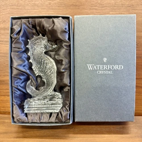 Vintage Waterford Crystal Seahorse Figurine 7” Tall With Original Box!
