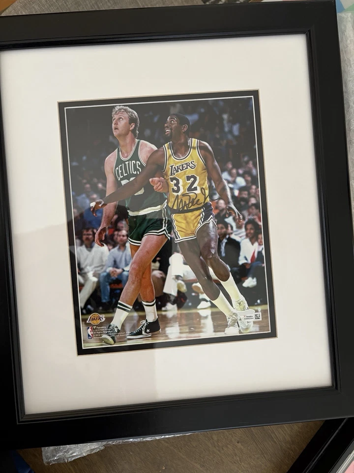 Larry Bird Vs Magic Johnson Framed NBA Photo Print Signed Autographed 8x10 - Image 4 of 4