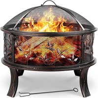 Feuerschale Mit Funkenschutz Feuerkorb Ø71X65Cm Garten Terrasse Camping