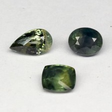 💎 3pcs Lot 1.78ct Mix Shape Natural Blue-Green Sapphire Unheated Australia Gems