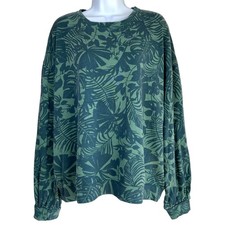 Sundry Tropical Sweatshirt Sz M Lightweight Oversized Relaxed Coastal Vacation