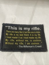 The Rifleman's Creed Morale Patch Tactical Hook Military 4 X 2 Inch