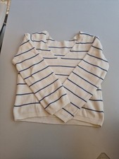 VILA Damen Pullover Beige mit blauenStreifen ...